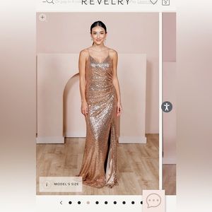 Revelry Champagne Gold 202 Rory Dress, BRAND NEW - NOT ALTERED